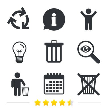 Geri dönüşüm kutusu simgeler. 