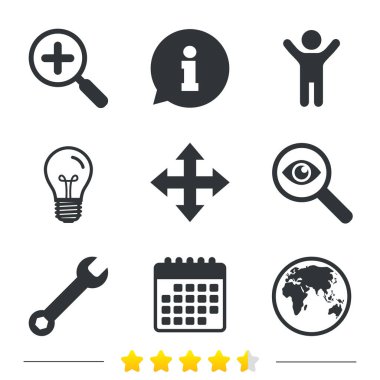 Büyüteç cam ve küre simgeler arama