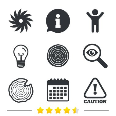 ahşap ve testere dairesel tekerlek simgeler