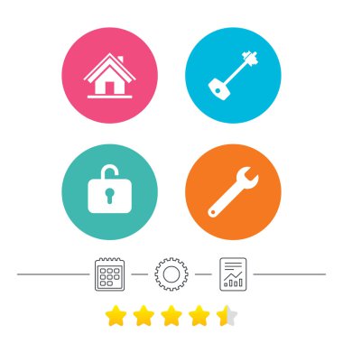 İngiliz anahtarı servis aracı simge seti