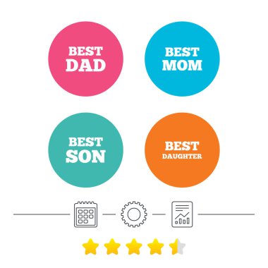 En iyi anne ve baba, oğlu ve kızı simgeler.