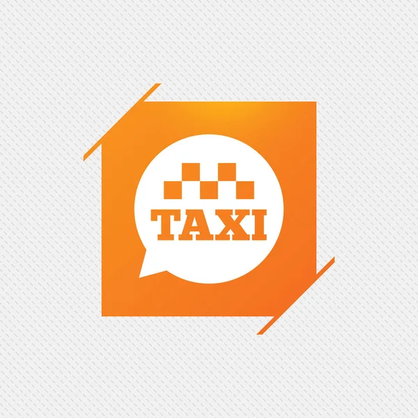 Taxi toespraak bubble teken pictogram — Stockvector