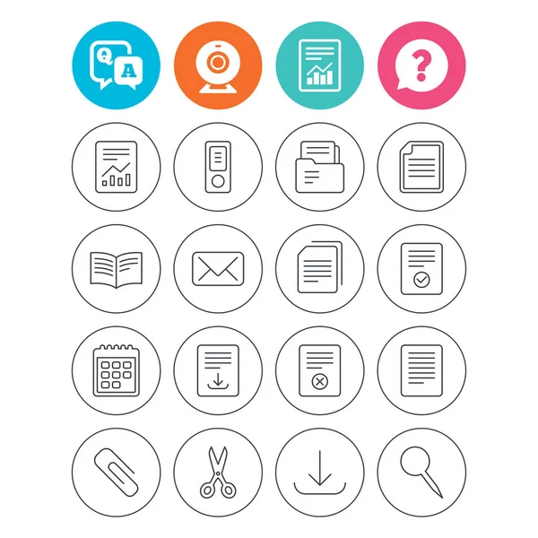 Documents linear icons. — Stock Vector