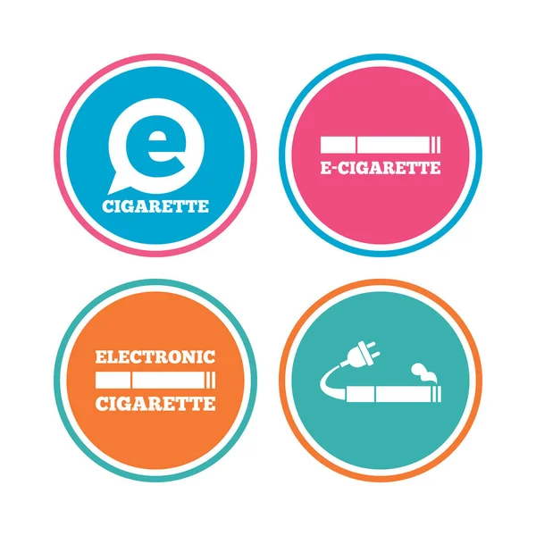 Sinais de cigarro electrónico. Ícones eletrônicos para fumar . —  Vetores de Stock