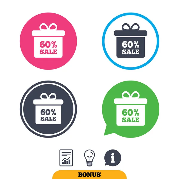 60 pour cent vente boîte cadeau tag — Image vectorielle