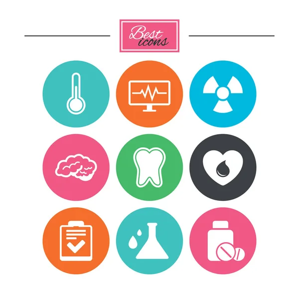 Iconos de medicina, salud médica y diagnóstico . — Archivo Imágenes Vectoriales