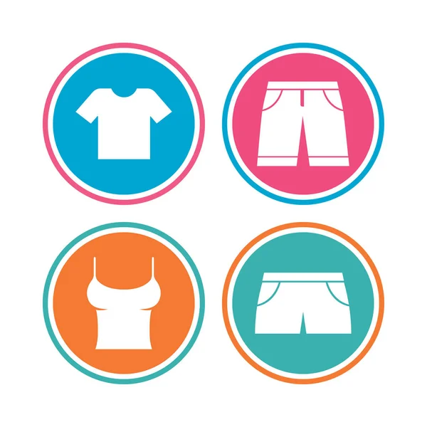 Segni di vestiti. Pulsanti cerchio colorati — Vettoriale Stock