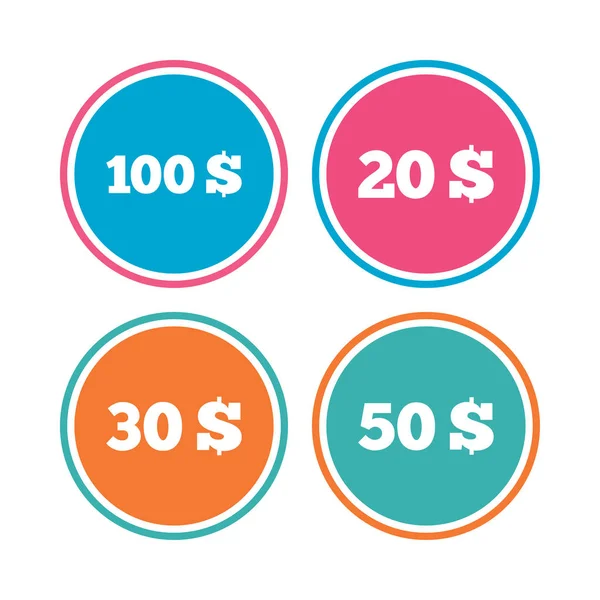 Money in Dollars icons. — Stock Vector