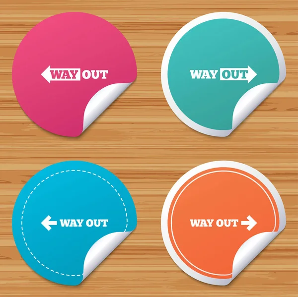 Way out icons. Left and right arrows symbols. — Stock Vector