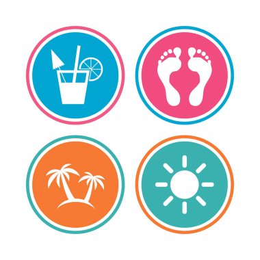Beach Tatil simgeler.