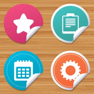 Denetim listesi ve dişli işareti sembolleri donatımı