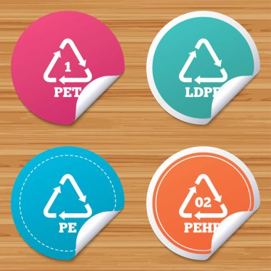 Evde beslenen hayvan, Ld-pe ve Hd-pe. Polietilen tereftalat simgeler