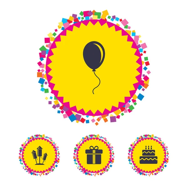 Iconos de fiesta de cumpleaños. — Vector de stock