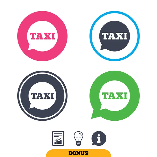 Taxi speech bubble sign icons — Stock Vector