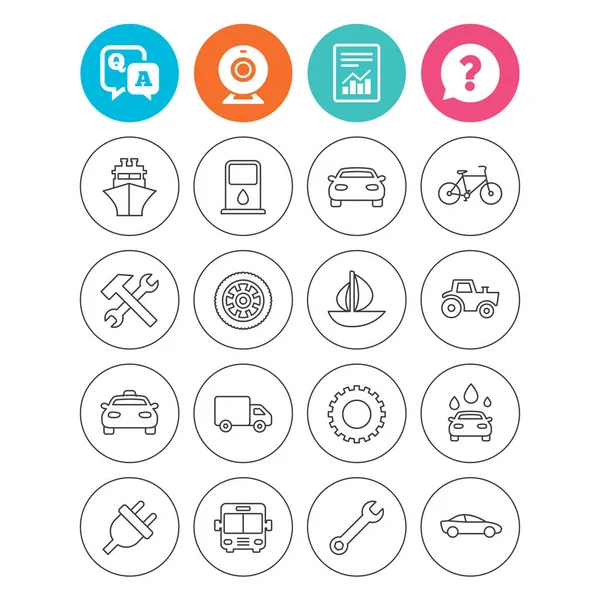 Transport, services icons. — Stock Vector