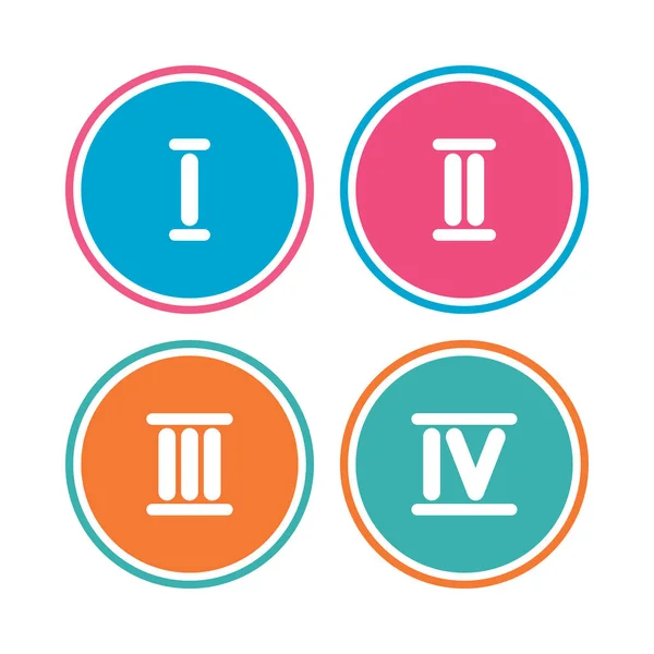 Roman numeral icons — Stock Vector