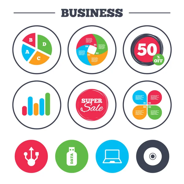 USB-flashstation pictogrammen. — Stockvector
