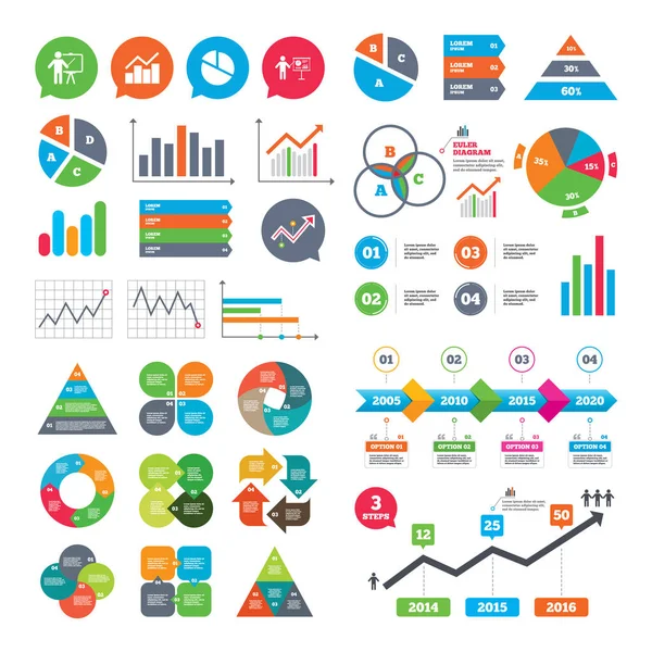 Diagram graph Pie charts — Stock Vector