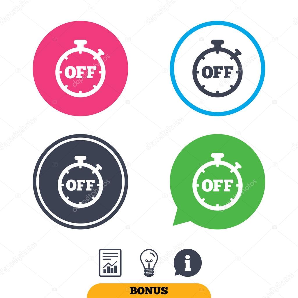 Timer off sign icons