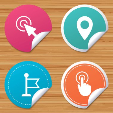 fare imleci simgesi. el ya da bayrak işaretçi sembol.