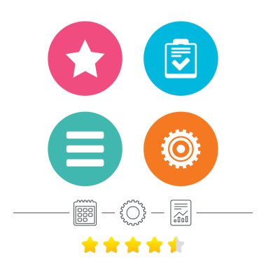 Yıldız ve menü listesi işaretleri. 