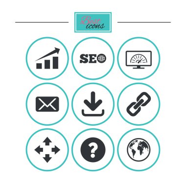 Internet, seo simgeler. 