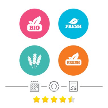 Doğal taze biyo gıda simgeler.