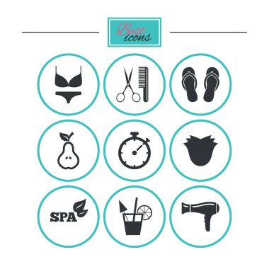 Hairdresser, spa icons.  clipart