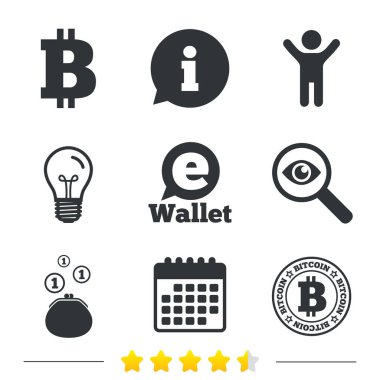 Bitcoin simgeler. Elektronik cüzdan sembolü.