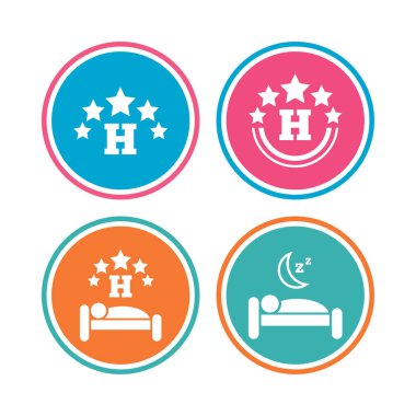 Beş yıldızlı otel simgeler. 