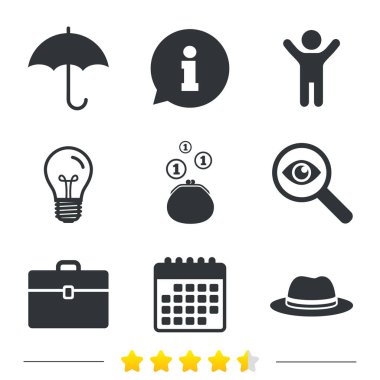 Şemsiye, m-cüzdan ve şapka ile hal.