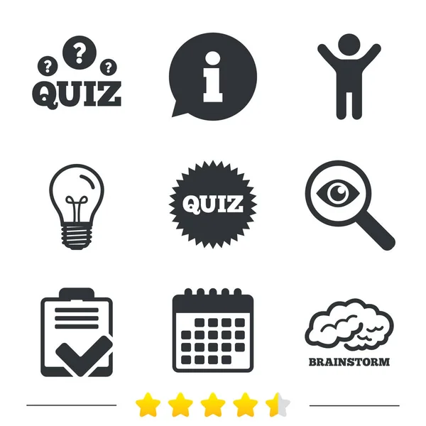 Quiz-Symbole. Checkliste und Brainstormsymbole. — Stockvektor