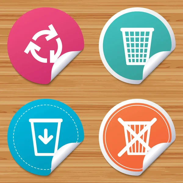 Iconos de papelera de reciclaje. Reutilizar o reducir símbolo . — Vector de stock