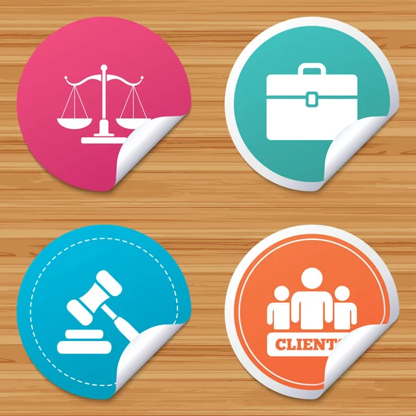 Law judge icons — Stock Vector