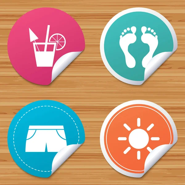 Beach holidays icons. — Stock Vector