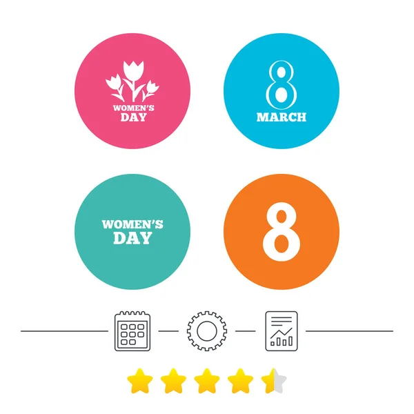 8 March Women's Day icons. — Stock Vector