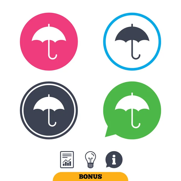 Paraply tecken ikoner. Regn skydd symbol. — Stock vektor