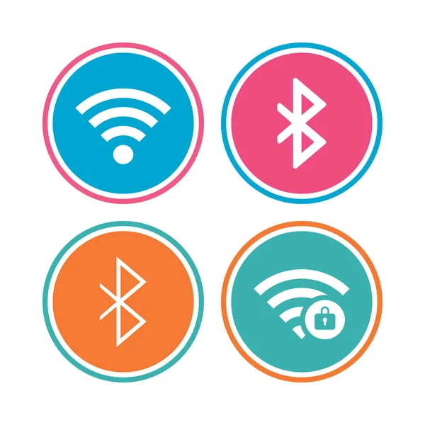 Wifi und Bluetooth-Symbol. Drahtloses Mobilfunknetz. — Stockvektor