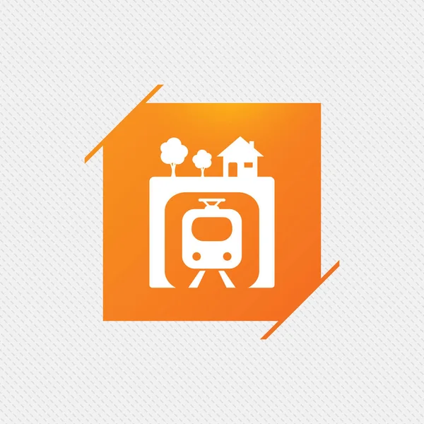 Icone del cartello sotterraneo. Simbolo treno della metropolitana . — Vettoriale Stock