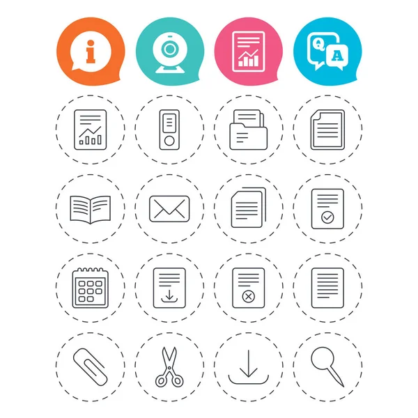 Documents linear icons — Stock Vector