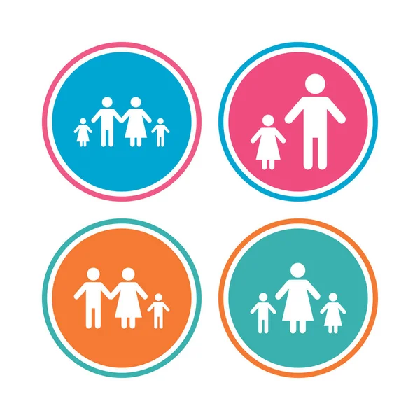 Family with children signs — Stock Vector