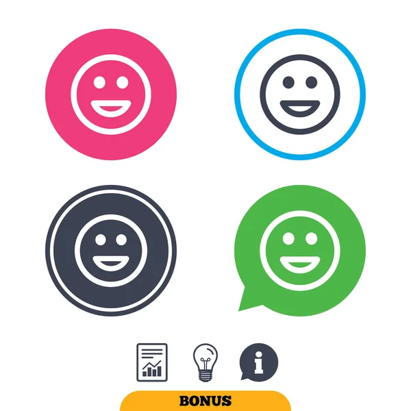 Iconos de sonrisa. Cara feliz símbolo . — Vector de stock