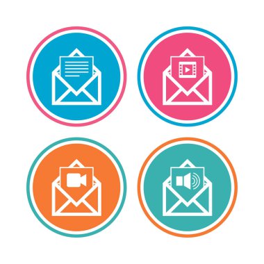 posta zarf simgeleri. ileti belge sembolleri.