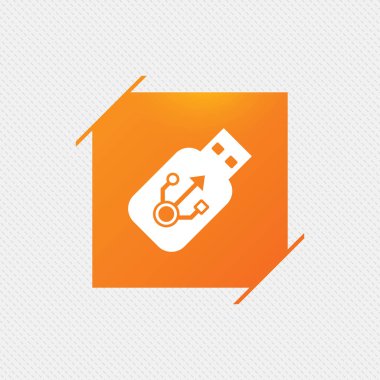 USB işareti simgesi. USB flash sürücü simgesi sopa.