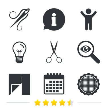 Tekstil kumaş parçası simgeler. Makas Kuaför.