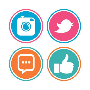 Yenilikçi fotoğraf makinesi. Konuşma balonu gibi sohbet.