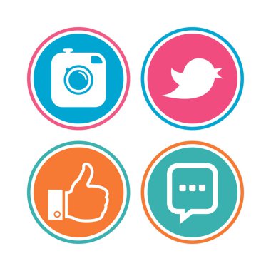 Yenilikçi fotoğraf makinesi. Konuşma balonu gibi sohbet.