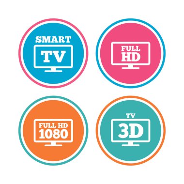 Akıllı Tv modu simgeleri. 3D televizyon sembolü.