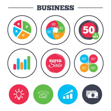 Ok ile grafik, beyin fırtınası. Nakit para.