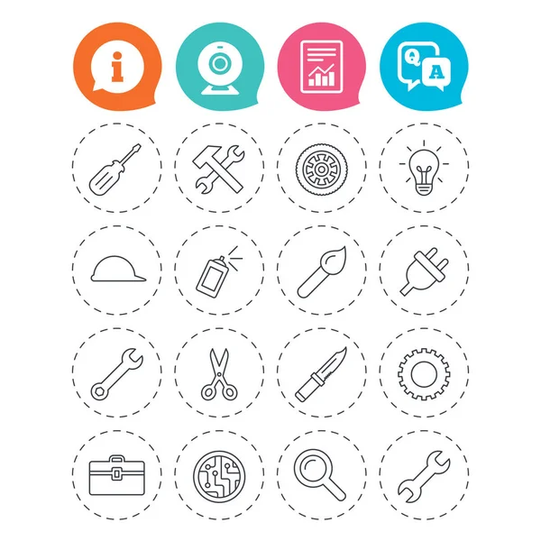 Repair tools icons. Hammer with wrench key. — Stock Vector